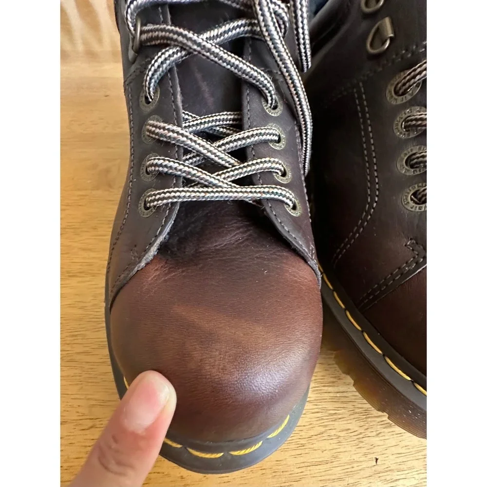 VTG Dr. Martens Brown Leather Chunky Platform Shoes Mens 12 NEW Y2K 10938 READ